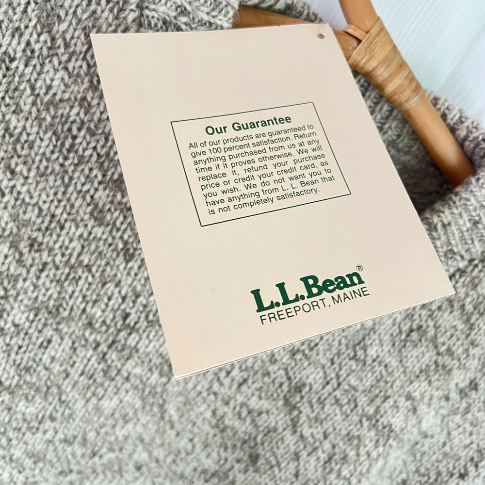 Vtg 80's LL Bean Ragg Sweater Sz L Womens NWT Deadstock Made in USA Beige Marled - Picture 12 of 16